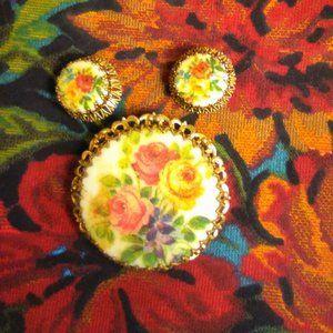Brooch and earring set